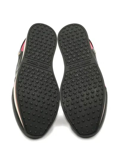 Pre-owned Jimmy Choo Panelled Lace-up Sneakers In Black