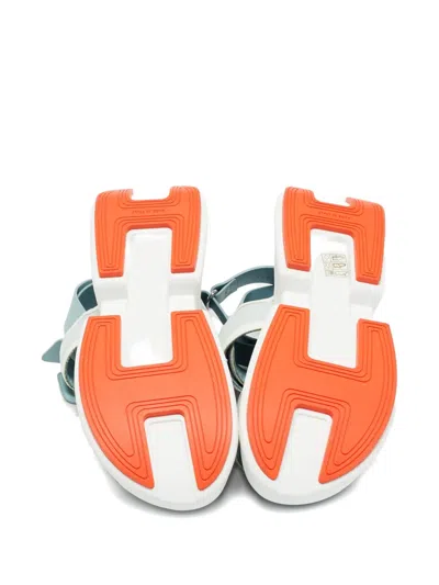 Pre-owned Hermes 35.5 Calf Leather Strap Sandals In Blue