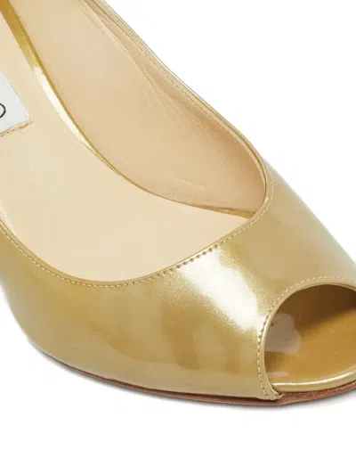 Pre-owned Jimmy Choo Peep-toe Pumps In Gold