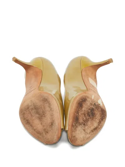 Pre-owned Jimmy Choo Peep-toe Pumps In Gold