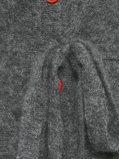 Pre-owned Zadig & Voltaire Romy V-neck Tie-belt Cardi-coat In Gray