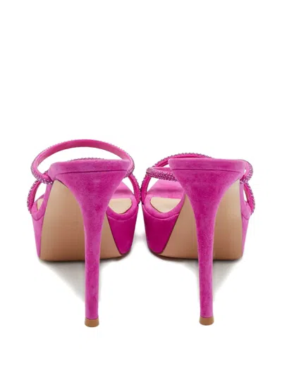Pre-owned Gianvito Rossi Cannes Crystal-embellished Heeled Sandals In Pink