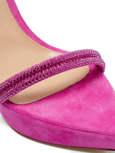 Pre-owned Gianvito Rossi Cannes Crystal-embellished Heeled Sandals In Pink