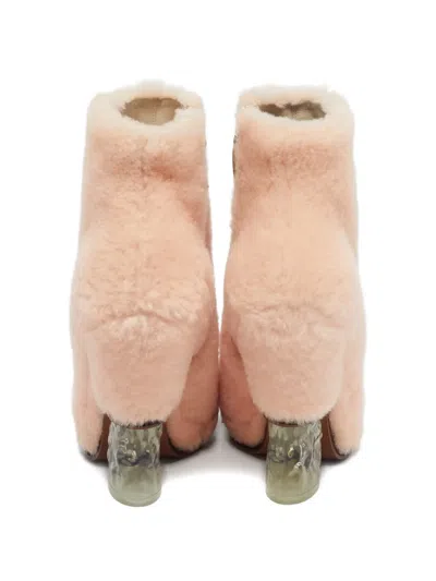 Pre-owned Fendi Sculpted-heel Boots In Pink