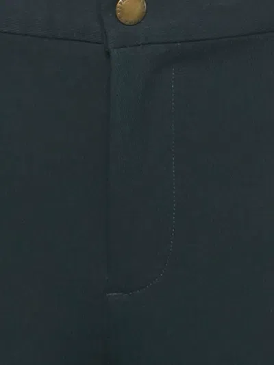 Pre-owned Polo Ralph Lauren Suede-trim Trousers In Blue