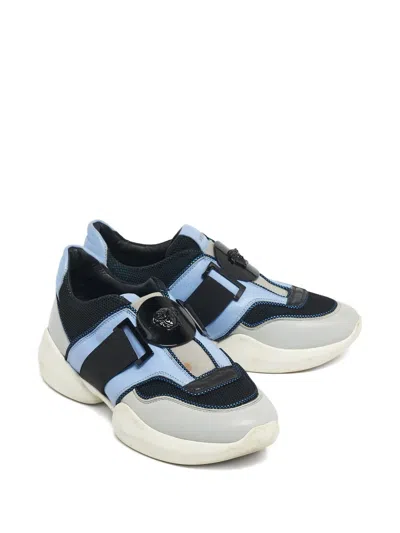 Pre-owned Versace Medusa Slip-on Sneakers In Blue
