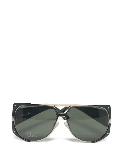 Pre-owned Dior Geometric Sunglasses In Green