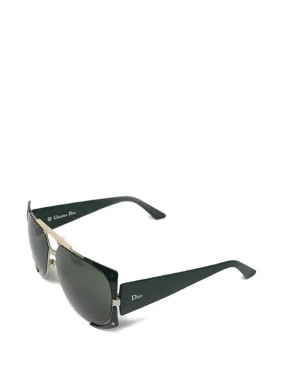 Pre-owned Dior Geometric Sunglasses In Green