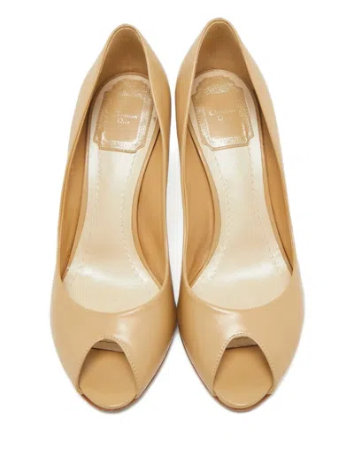 Pre-owned Dior Peep-toe Pumps In Neutral