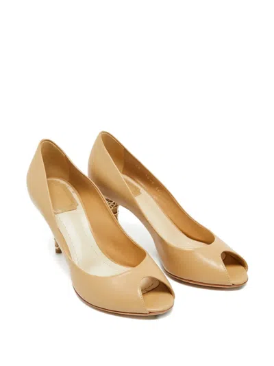 Pre-owned Dior Peep-toe Pumps In Neutral