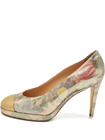 Pre-owned Chanel Platform Leather Pumps In Pink