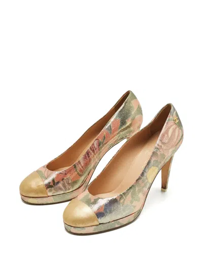 Pre-owned Chanel Platform Leather Pumps In Pink