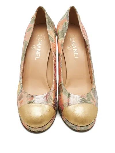 Pre-owned Chanel Platform Leather Pumps In Pink