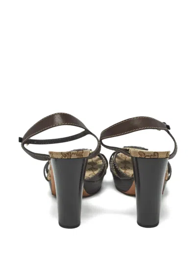 Pre-owned Gucci Hysteria Heart-motif Sandals In Brown