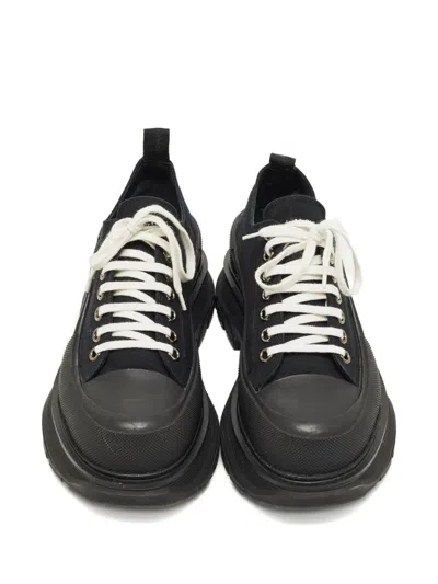 Pre-owned Alexander Mcqueen Slick Lace-up Sneakers In Black