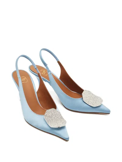 Pre-owned Malone Souliers Vilma Pointed-toe Pumps In Blue