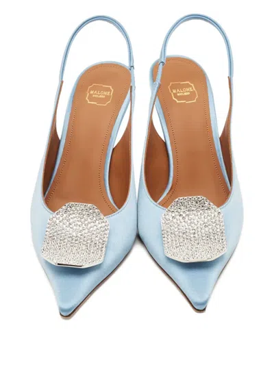 Pre-owned Malone Souliers Vilma Pointed-toe Pumps In Blue