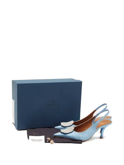 Pre-owned Malone Souliers Vilma Pointed-toe Pumps In Blue