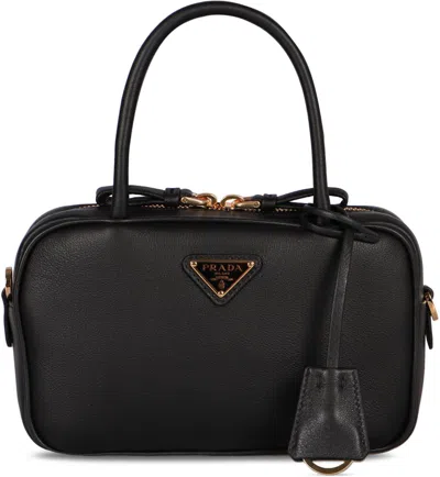 Prada Leather Handbag In Black