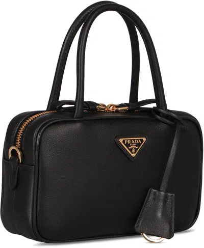 Prada Leather Handbag In Black