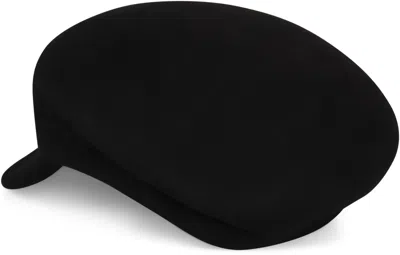 Emporio Armani Cap With A Wool Visor And Embroidered Logo In Black