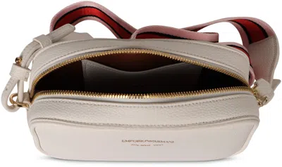 Emporio Armani Camera Shoulder Bag Printed With Deer In White