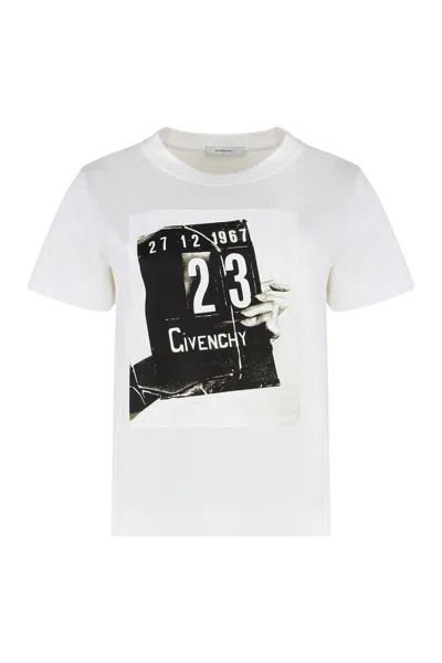 Givenchy Cotton T-shirt With Print In White