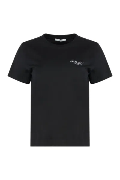 Givenchy Cotton T-shirt With Print In Black