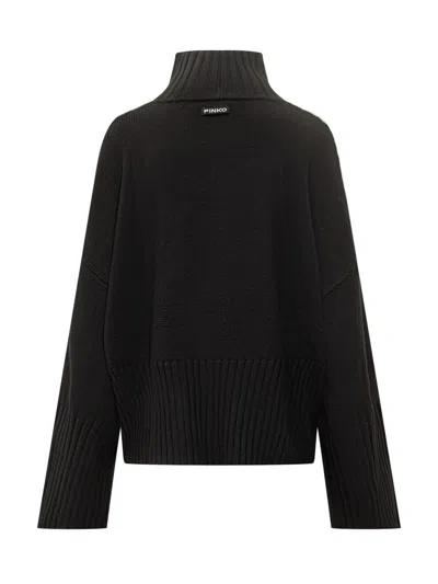 Pinko Barbados Black Turtleneck Sweater In Black