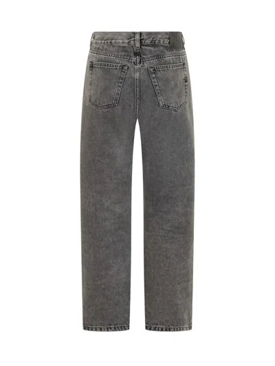 Pinko Grey Jeans With Rhinestone Applications In Black