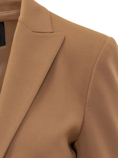 Pinko Single-breasted Tailored Blazer In Brown