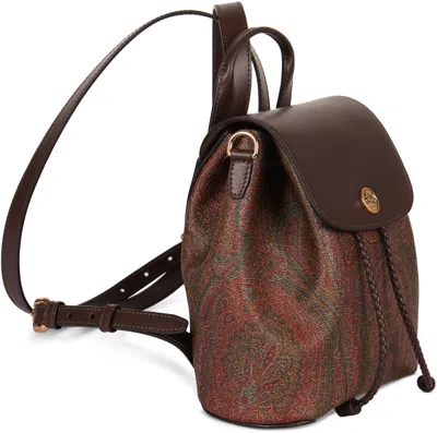 Etro Medium Arnica Drawstring Paisley Backpack In Brown