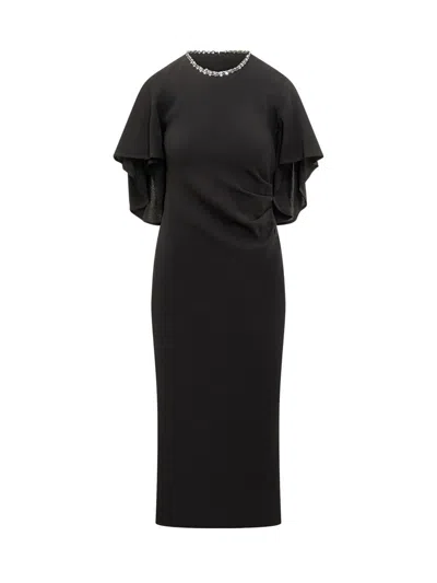 Pinko Black Dress With Jewel Detailing In Black