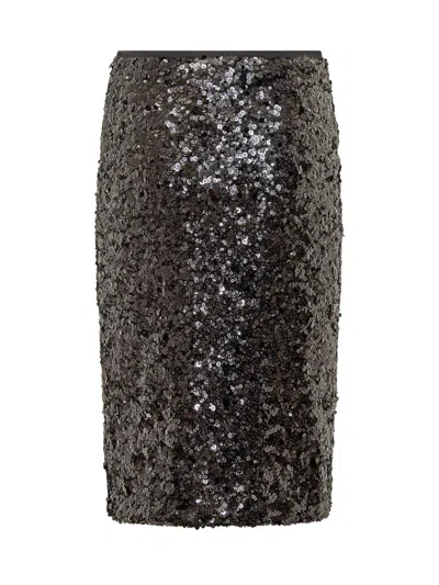 Pinko Pappacieca Pencil Skirt With Sequins In Black