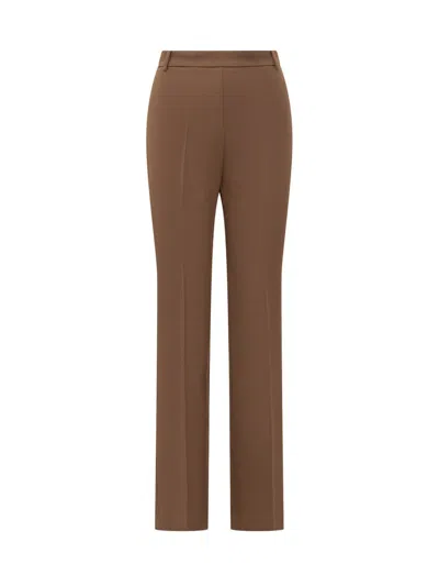 Pinko Straight Brown Trousers In Brown