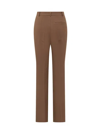 Pinko Straight Brown Trousers In Brown