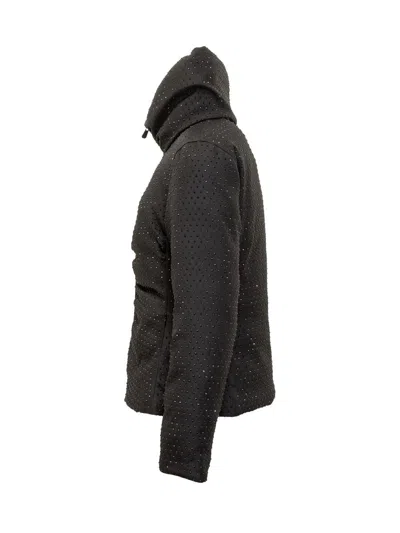 Pinko Nita Padded Down Jacket With Black Rhinestones In Black