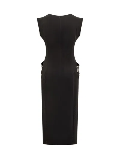 Pinko Midi Dress With Jewel Detailing In Black