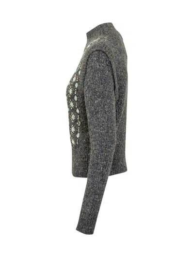 Pinko Sweater With Jewel Applications In Gray
