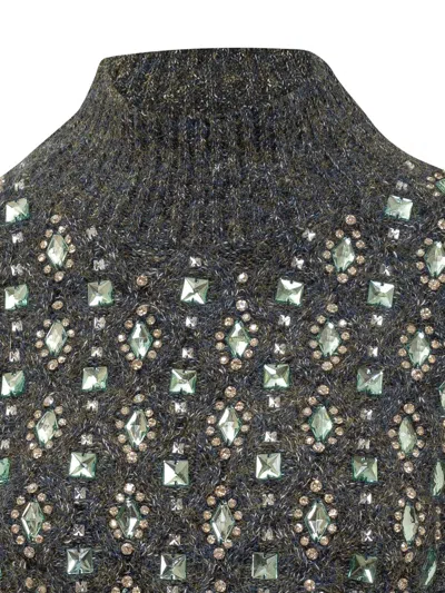 Pinko Sweater With Jewel Applications In Gray