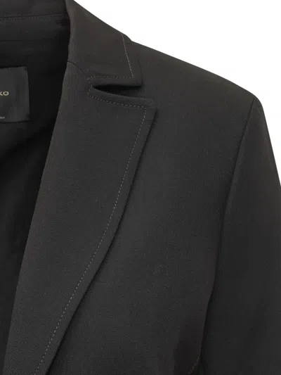 Pinko Single-breasted Grit Jacket Black In Black