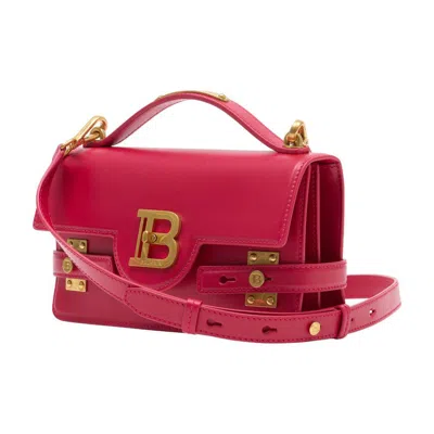 Balmain Pink Smooth Leather B-buzz 24 Bag In Pink