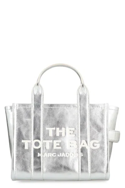 Marc Jacobs The Small Metallic Leather Tote Bag In Silver