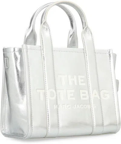 Marc Jacobs The Small Metallic Leather Tote Bag In Silver