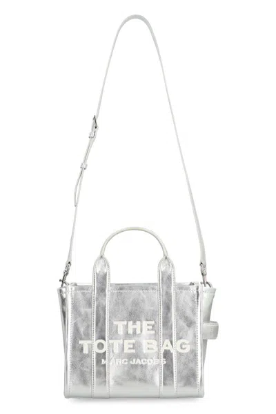 Marc Jacobs The Small Metallic Leather Tote Bag In Silver