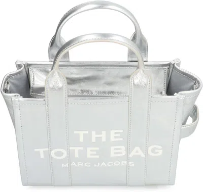 Marc Jacobs The Small Metallic Leather Tote Bag In Silver