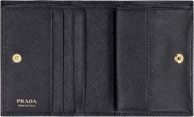 Prada Leather Wallet In Black