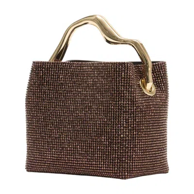 Cult Gaia Solene Mini Rhinestone Bag In Java In Brown