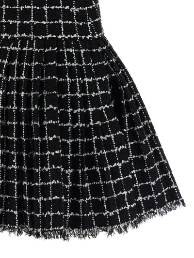 Balmain Chain-detail Checked Tweed Minidress In Black