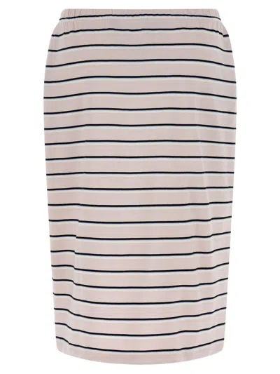 Rotate Birger Christensen Jersey Midi Skirt In Pink